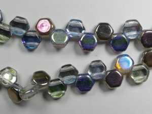 HON-00030-98537, Crystal Graphite Rainbow Honeycomb Beads, 30 stuks-15869