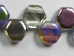 HON-00030-98537, Crystal Graphite Rainbow Honeycomb Beads, 30 stuks-0