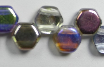 HON-00030-98537, Crystal Graphite Rainbow Honeycomb Beads, 30 stuks-0