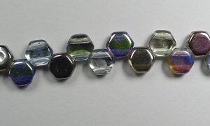 HON-00030-98537, Crystal Graphite Rainbow Honeycomb Beads, 30 stuks-15868