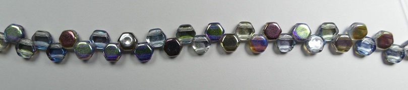 HON-00030-98537, Crystal Graphite Rainbow Honeycomb Beads, 30 stuks-15868