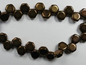 HON-23980-14415 Jet Dark Bronze Honeycomb Beads, 30 stuks-15890