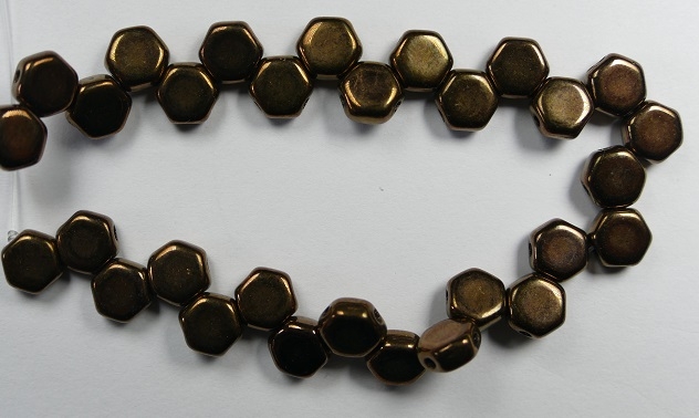 HON-23980-14415 Jet Dark Bronze Honeycomb Beads, 30 stuks-15890
