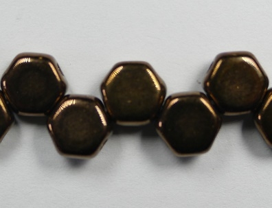 HON-23980-14415 Jet Dark Bronze Honeycomb Beads, 30 stuks-0