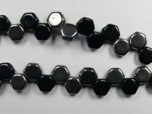 HON-23980-27401 Jet Half Chrome Honeycomb Beads, 30 stuks-15894