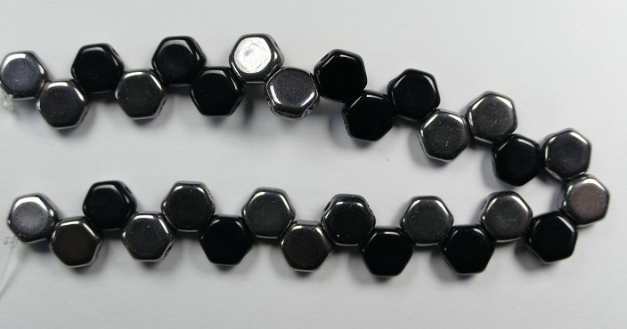 HON-23980-27401 Jet Half Chrome Honeycomb Beads, 30 stuks-15894