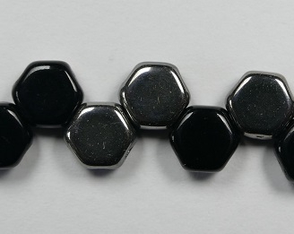 HON-23980-27401 Jet Half Chrome Honeycomb Beads, 30 stuks-0