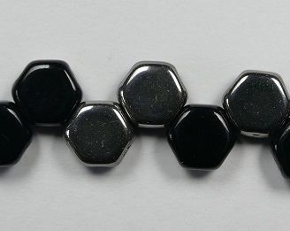 HON-23980-27401 Jet Half Chrome Honeycomb Beads, 30 stuks-0 HON-23980-27401 Jet Half Chrome Honeycomb Beads, 30 stuks-0