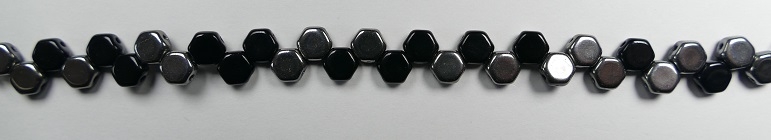 HON-23980-27401 Jet Half Chrome Honeycomb Beads, 30 stuks-15892
