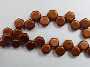 HON-00030-01750 Matte Metallic Copper Honeycomb Beads, 30 stuks-15864