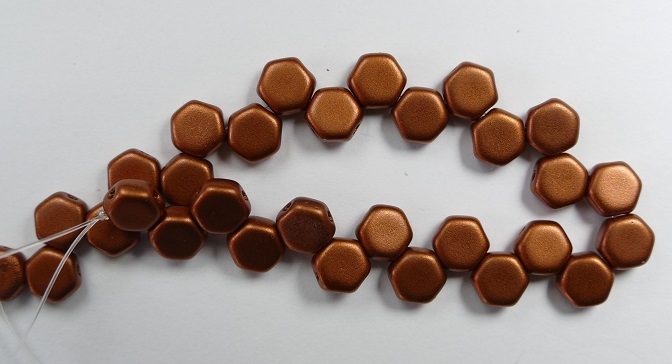 HON-00030-01750 Matte Metallic Copper Honeycomb Beads, 30 stuks-15864
