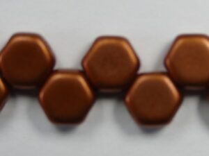 HON-00030-01750 Matte Metallic Copper Honeycomb Beads, 30 stuks-0