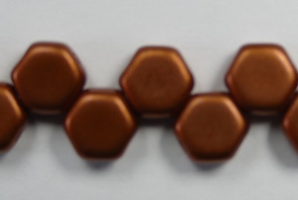 HON-00030-01750 Matte Metallic Copper Honeycomb Beads, 30 stuks-0 HON-00030-01750 Matte Metallic Copper Honeycomb Beads, 30 stuks-0