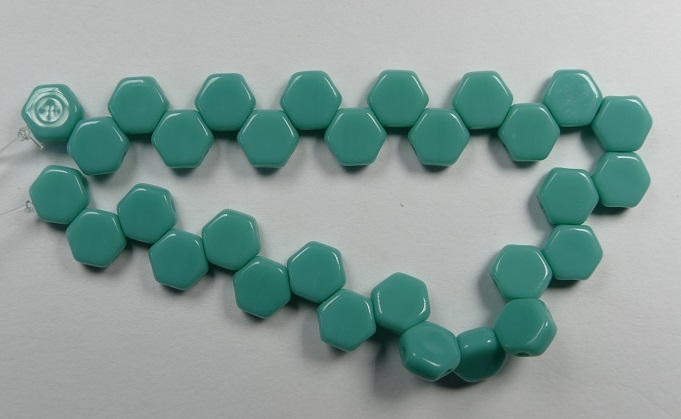 HON-63120, Opaque Green Turquoise Honeycomb Beads, 30 stuks-15897
