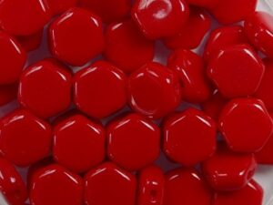 HON-93190, Opaque Red Honeycomb Beads, 30 stuks-0