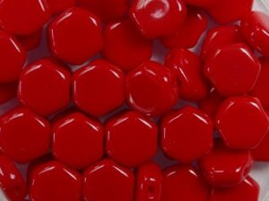 HON-93190, Opaque Red Honeycomb Beads, 30 stuks-0