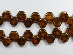 HON-10060-15695 Topaz Bronze Picasso Honeycomb Beads, 30 stuks-15888