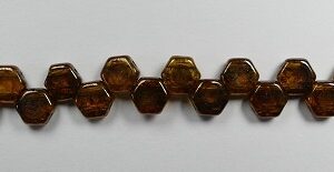 HON-10060-15695 Topaz Bronze Picasso Honeycomb Beads, 30 stuks-15886