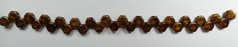 HON-10060-15695 Topaz Bronze Picasso Honeycomb Beads, 30 stuks-15886