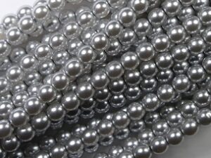 04-132-19001-70483 Shiny Platinum Glass Pearl 120 pc-0