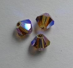 SW-04-LTSMTOAB2 5301 Light Smoked Topaz AB2x Swarovski Bicone 4 mm. 40 Pc.-0