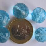 0090384 Aquablauw facet 14 mm.-0