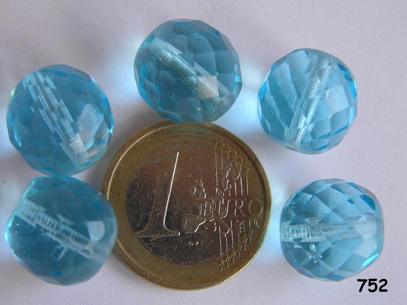 0090384 Aquablauw facet 14 mm.-0