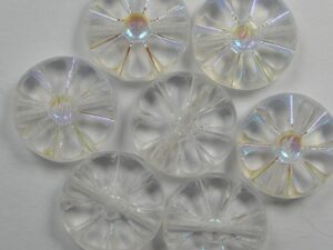 0150066 Crystal AB Table Cut Sunflower Bead 5 Pc.-0