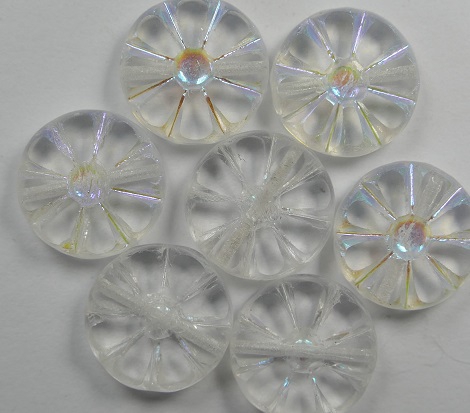 0150066 Crystal AB Table Cut Sunflower Bead 5 Pc.-0