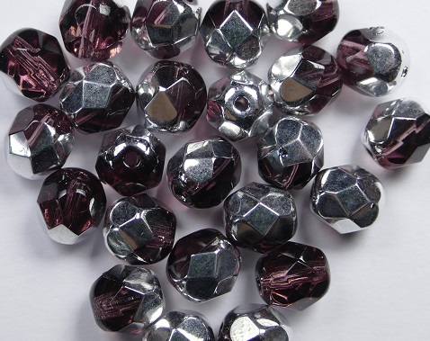 0080699 Amethyst Half Labrador facet 6 mm. 25 Pc.-0 0080699 Amethyst Half Labrador facet 6 mm. 25 Pc.-0