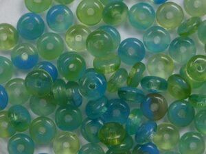 0100524 Blue-Green mix Rondelle 80 Pc.-0