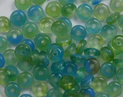 0100524 Blue-Green mix Rondelle 80 Pc.-0 0100524 Blue-Green mix Rondelle 80 Pc.-0