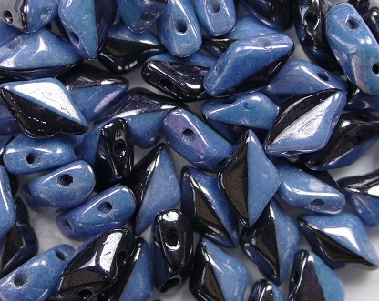 GD-03849-14464 GemDuo Duets Black/White Blue Luster 10 gram-0