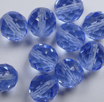 0090388 Light Sapphire facet 10 mm. 10 Pc.-0 0090388 Light Sapphire facet 10 mm. 10 Pc.-0