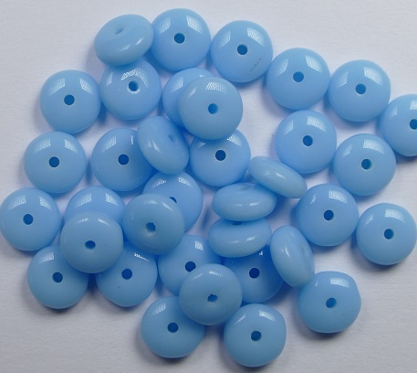 0090395 Light Turquoise Blue Rondelle 35 Pc.-0