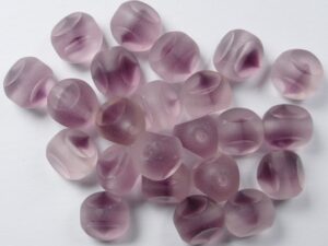 0070070 Rosaline Amethyst Matted 3 Cut Bead 8 mm. 10 Pc.-0