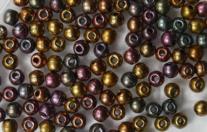 02-R-00030-01640 Matte Metallic Bronze Iris round 2 mm. 150 Pc.-0