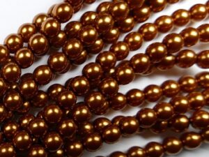 06-132-19001-10016 Shiny Copper 6 mm. Glass Pearl 100 Pc.-0