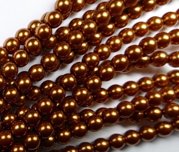 06-132-19001-10016 Shiny Copper 6 mm. Glass Pearl 100 Pc.-0 06-132-19001-10016 Shiny Copper 6 mm. Glass Pearl 100 Pc.-0