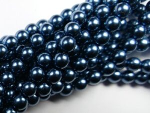 06-132-19001-24648 Shiny Dark Cyan 6 mm. Glass Pearl 100 Pc.-0