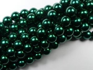 06-132-19001-70959 Shiny Deep Emerald 6 mm. Glass Pearl 100 Pc.-0