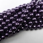 06-132-19001-10241 Shiny Eggplant 6 mm. Glass Pearl 100 Pc.-0