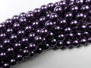 06-132-19001-10241 Shiny Eggplant 6 mm. Glass Pearl 100 Pc.-0