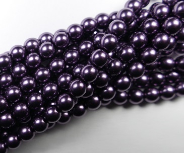 06-132-19001-10241 Shiny Eggplant 6 mm. Glass Pearl 100 Pc.-0