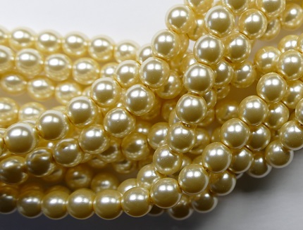 06-132-19001-10001 Shiny Old Lace 6 mm. Glass Pearl 100 Pc.-0