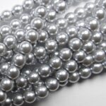 06-132-19001-70483 Shiny Platinum 6 mm. Glass Pearl 100 Pc.-0