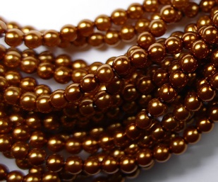 03-132-19001-10016 Shiny Copper Glass Pearl 150 Pc. -0 03-132-19001-10016 Shiny Copper Glass Pearl 150 Pc. -0