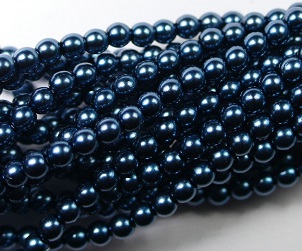 03-132-19001-24648 Shiny Dark Cyan Glass Pearl 150 Pc. -0