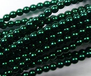 03-132-19001-70959 Shiny Deep Emerald Glass Pearl 150 Pc. -0