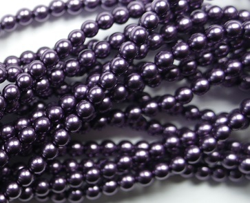03-132-19001-10241 Shiny Eggplant Glass Pearl 150 Pc. -0